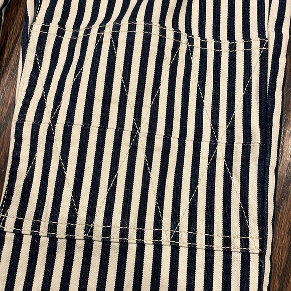 Current/Elliot Cropped Lexton Navy Striped Jeans - Picture 7 of 13